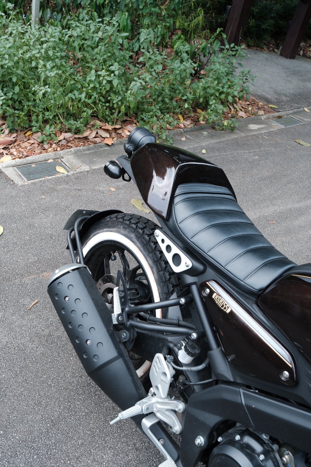 Seat cowl and tyre hugger from above